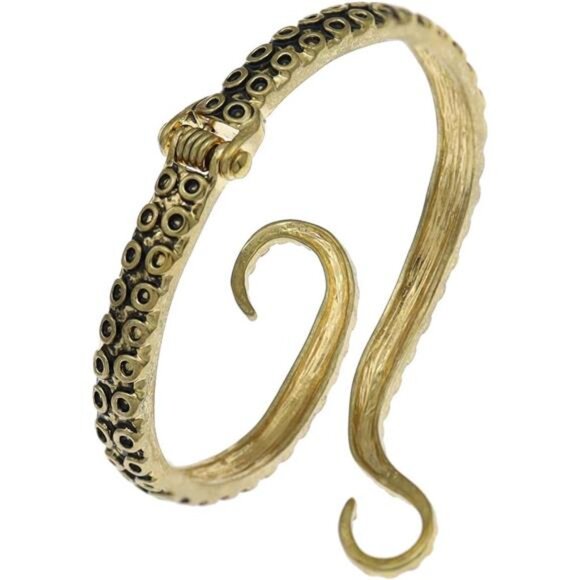 Octopus Tentacle Animal Sea Ocean Hinged Open Bracelet Bangle Arm Cuff - Picture 5 of 8